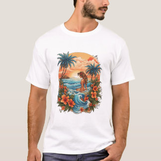 Tropical Ink Fusion: Sailor Jerry Tattoo Art T-Shirt