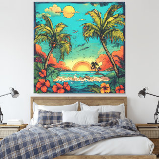 Tropical Ink Vista Canvas Print