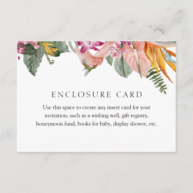 Tropical Insert Card Enclosure (Front)