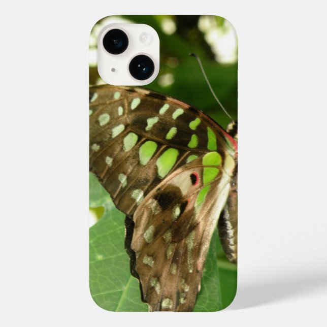 Tropical Iridescent Green Butterfly Case-Mate iPhone Case (Back)