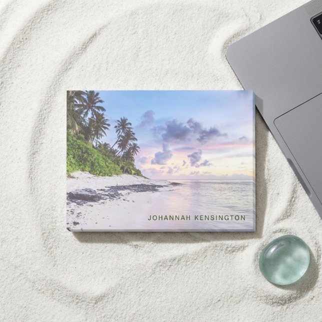 Tropical Island Beach Coastal Sunset Post-it Notes (Creator Uploaded)