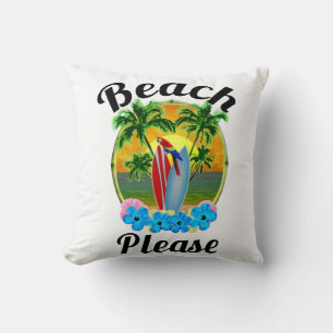 Tropical Island Beach Please Light Throw Pillow