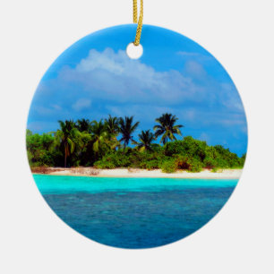 Tropical Island Ceramic Ornament