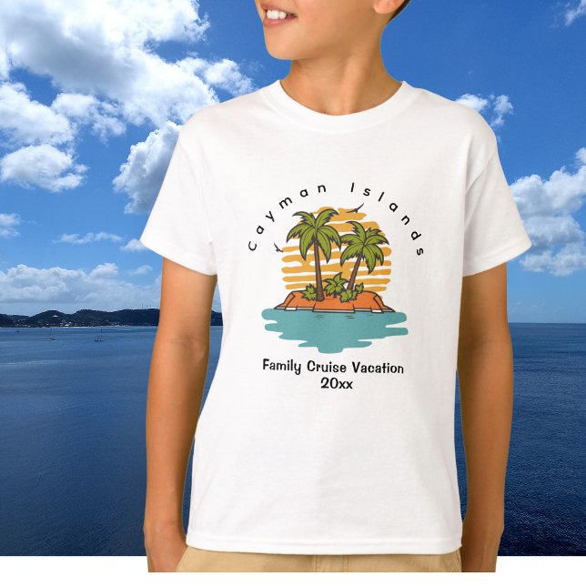 Tropical Island Cruise  Orange Personalize T-Shirt (Creator Uploaded)