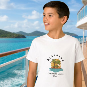 Tropical Island Cruise Orange Personalize T-Shirt