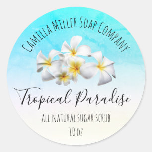 Tropical Island Floral Sugar Scrub Étiquette de pr