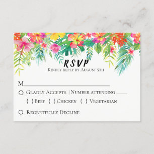Tropical Island Floral Wedding RSVP