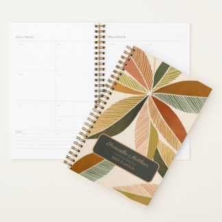 Tropical Island Green Palm Leaf Personalized | Planner