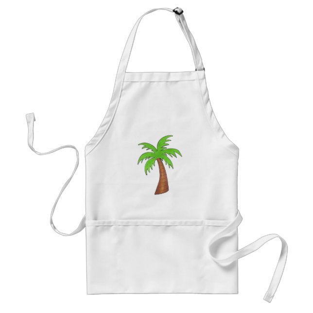 Tropical Island Green Palm Tree Beach Vacation Standard Apron (Front)