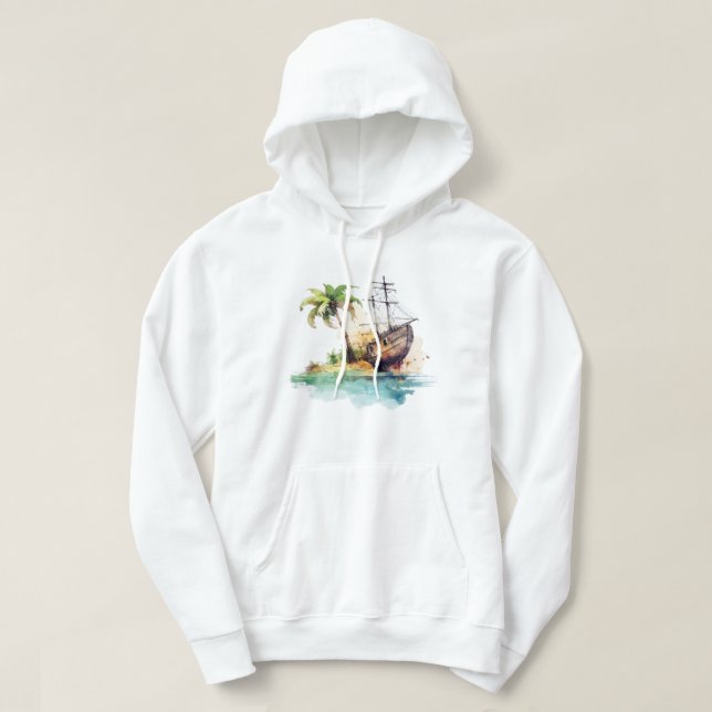 Tropical Island Hooded Sweatshirt (Design Front)