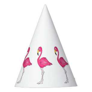 Tropical Island Hot Pink Flamingo Bird Print Party Party Hat