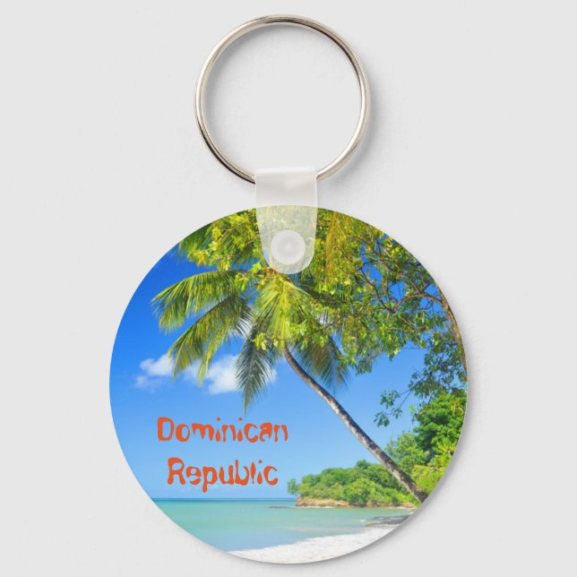 Tropical island in Dominican Republic Keychain (Front)