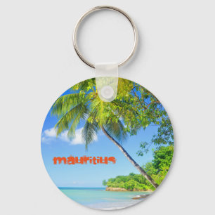 Tropical island in Mauritius Keychain