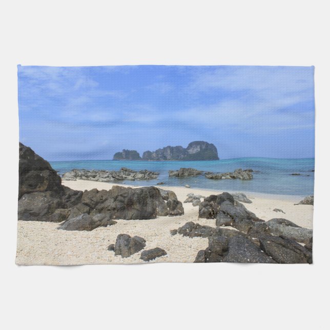 Tropical island kitchen towel (Horizontal)