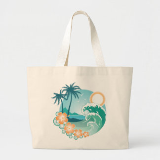 Tropical Island Large Tote Bag