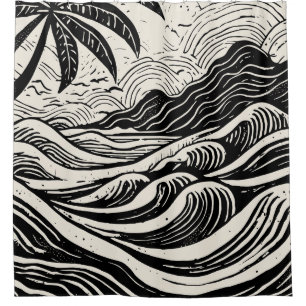 Tropical island lithograph print