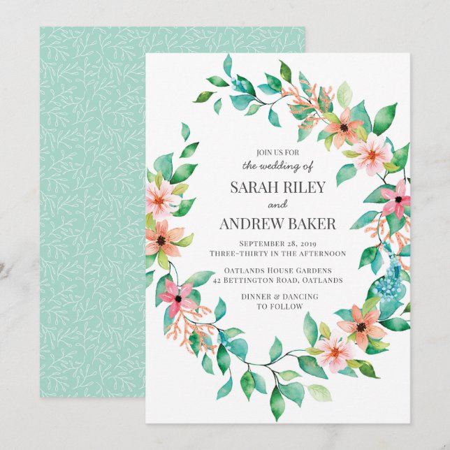 Tropical Island Luau Wedding invitation (Front/Back)