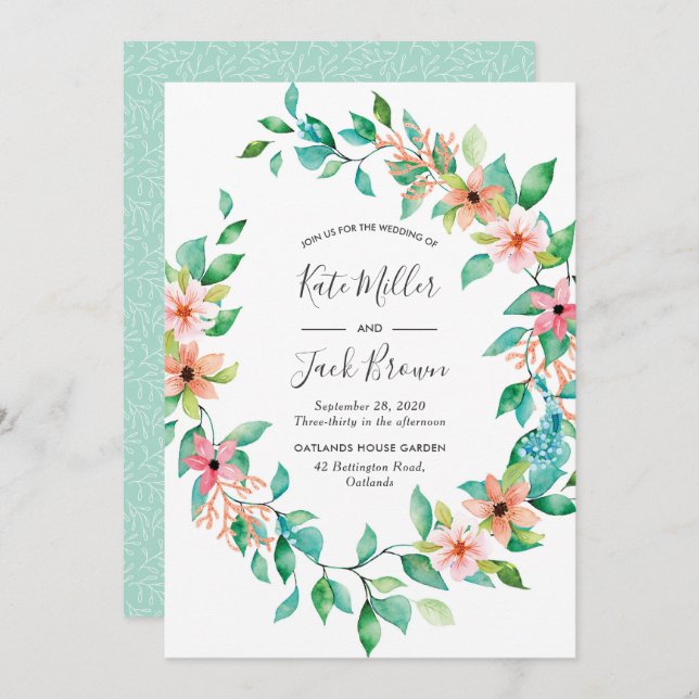 Tropical Island Luau Wedding invitation (Front/Back)