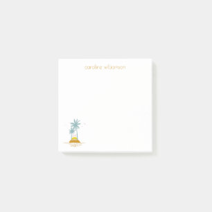 Tropical Island Ocean and Palm Trees Personalized Post-it Notes