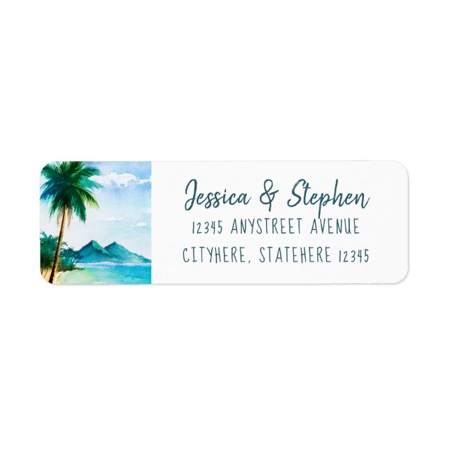 Tropical Island Painting Beach Adresse de retour (Devant)