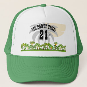 Tropical Island Palm Tree Sunset  Trucker Hat