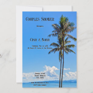 Tropical Island, Palm Trees, Blue Seas, Couples, Invitation