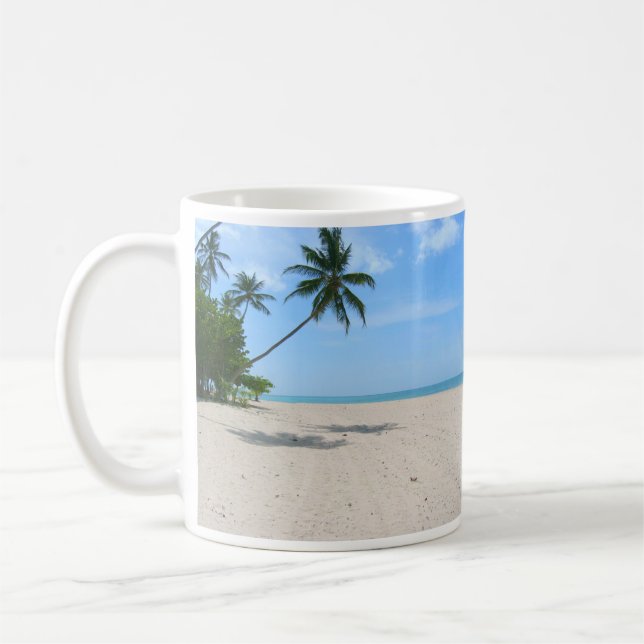 Tropical Island, Palm Trees Coffee Mug (Left)