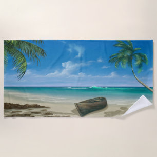Tropical Island Paradise Sandy Beach Beach Towel