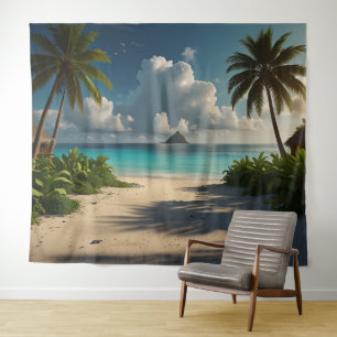 Tropical Island Photo Backdrop Wall Art Tapestry