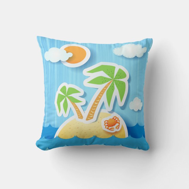 Tropical island, pillow (Front)