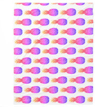 Tropical Island Pineapple Fleece Blanket