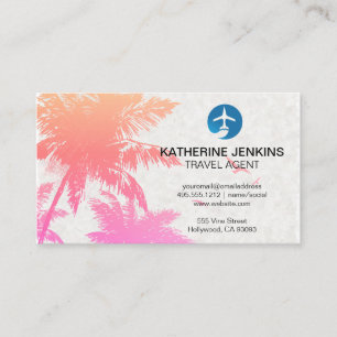 Tropical Island Plane Logo Business Card