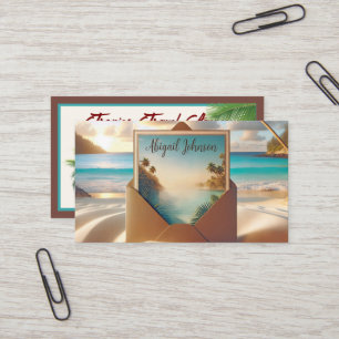 Tropical Island Postcard In Envelope Business Card