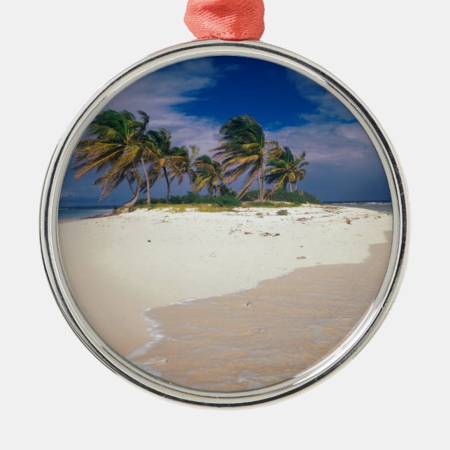 Tropical Island Sandy Anguilla Metal Ornament (Front)