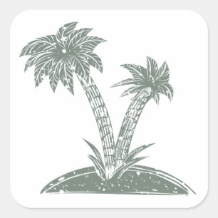 Tropical Island Square Sticker