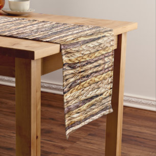 tropical island style beach rustic woven wicker medium table runner