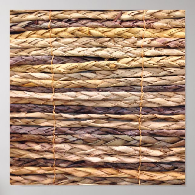 tropical island style beach rustic woven wicker poster (Front)