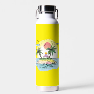 Tropical Island Sunset Drinkware Water Bottle