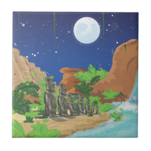 Tropical island tile