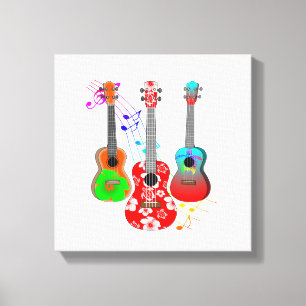 Tropical Island Ukulele Player Music Canvas Print