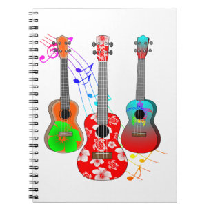 Tropical Island Ukulele Player Music Notebook