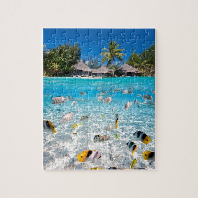 Tropical island under and above water jigsaw puzzle (Vertical)