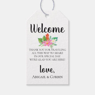 Tropical Island Wedding Welcome Bag Gift Tags