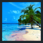Tropical Island With Palm Trees And Sandy Beach Poster<br><div class="desc">Tropical island with clear blue water, tropical palm trees and white sandy beach.</div>
