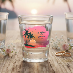 Tropical Isle Mother of the Groom Pink ID581 Shot Glass