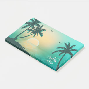 Tropical Isle Sunrise Teal ID581 Post-it Notes