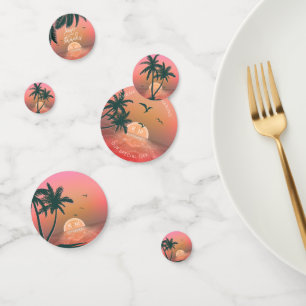 Tropical Isle Sunrise Wedding Pink ID581 Confetti