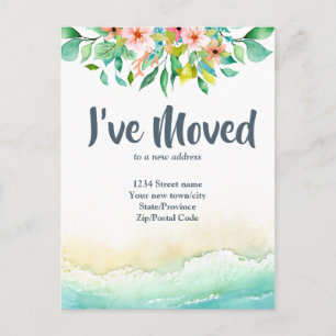 Tropical I've Moved Change of Address Postcard