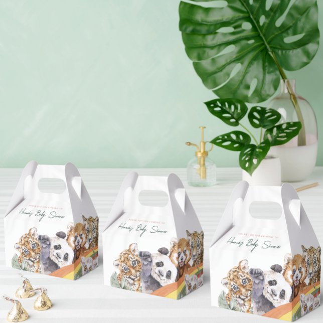 Tropical Jungle Baby Animals | Baby Shower Favor Box (Creator Uploaded)