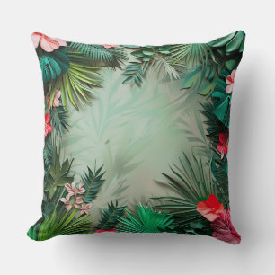 Tropical Jungle Background Throw Pillow